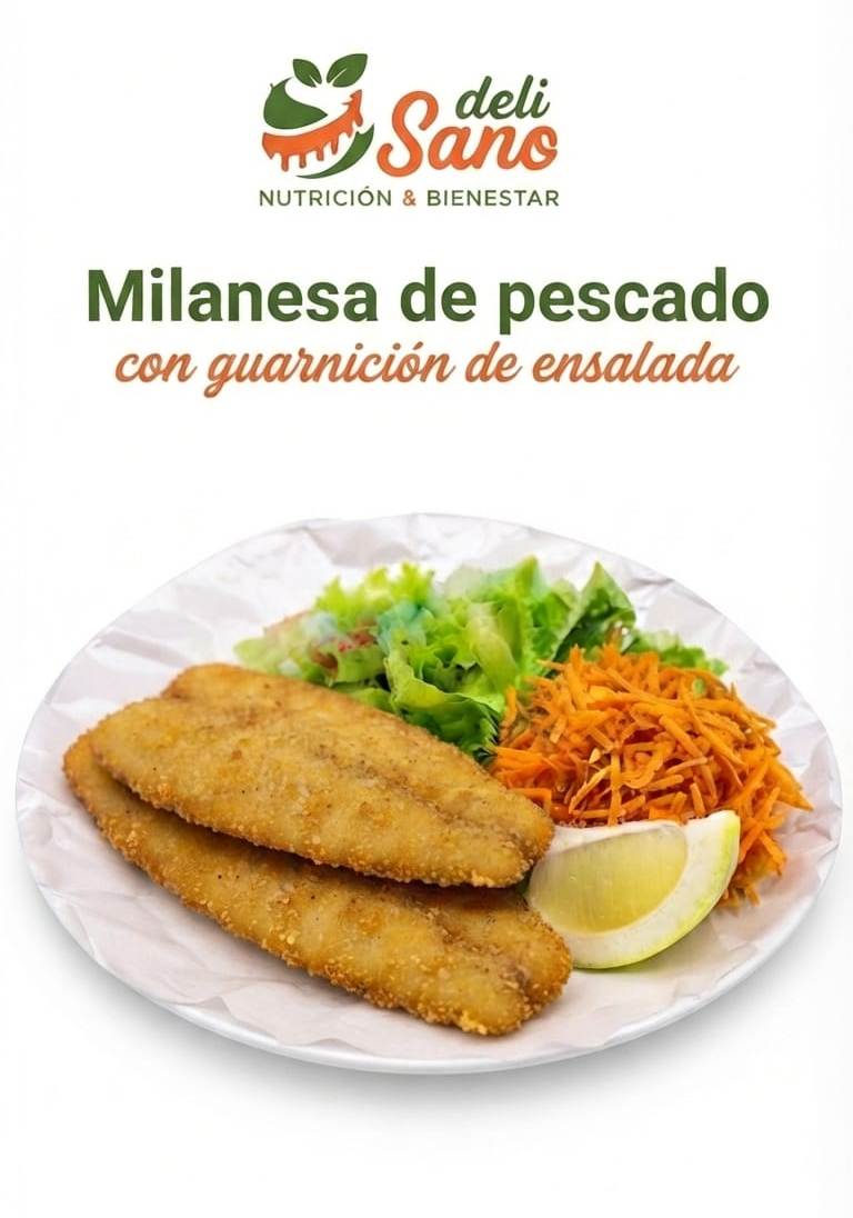 Pescado Milanesa c/Lechuga Zanahoria 