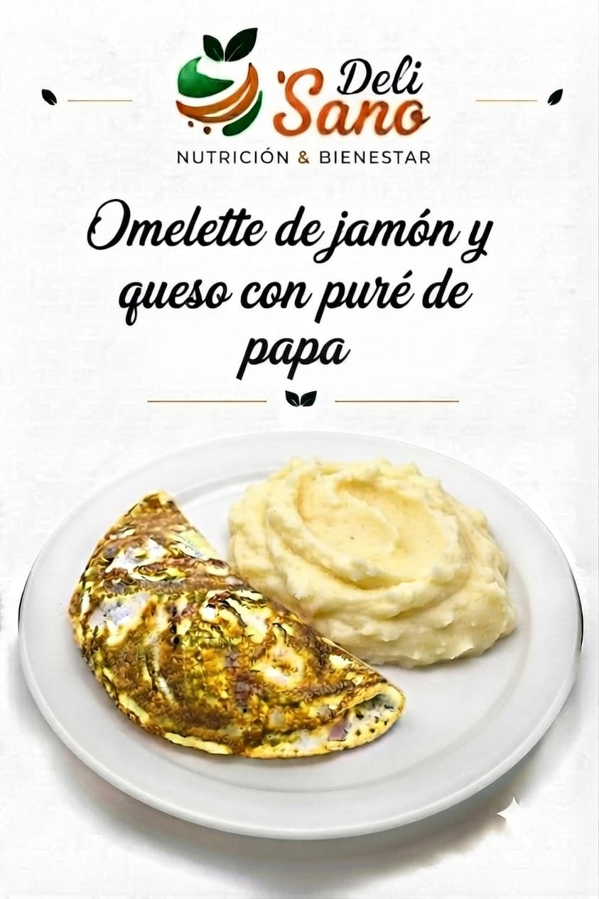 Omelette JyQ c/Puré de papa