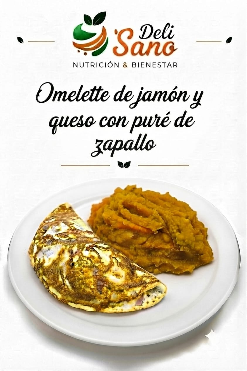 Omelette JyQ c/Puré de Zapallo